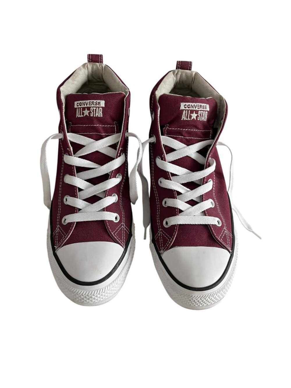 Converse Chuck Taylor All Star High Top Shoes Burgundy Canvas Mens 10 Womens 12